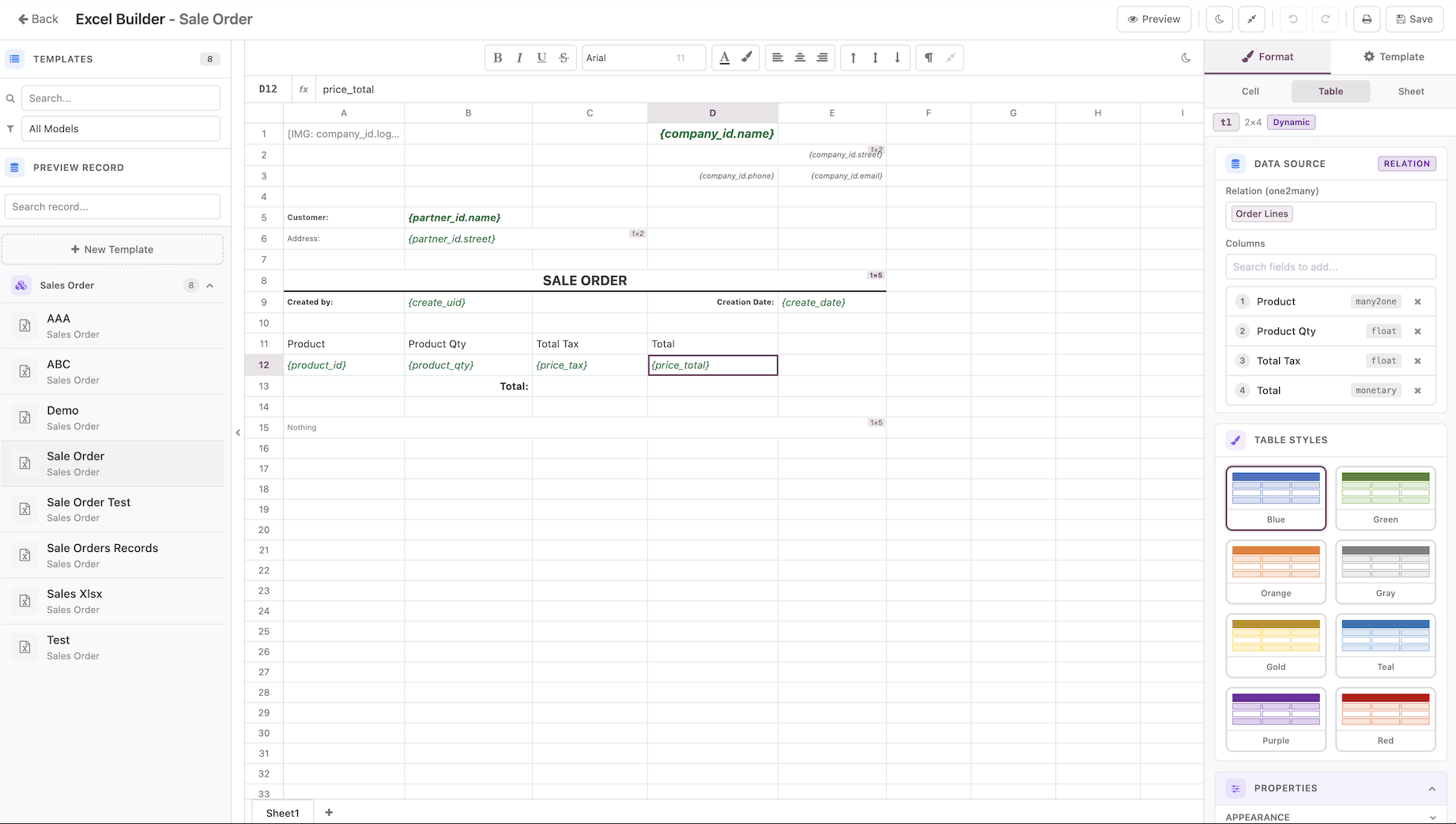 Excel Builder - Spreadsheet editor for XLSX reports